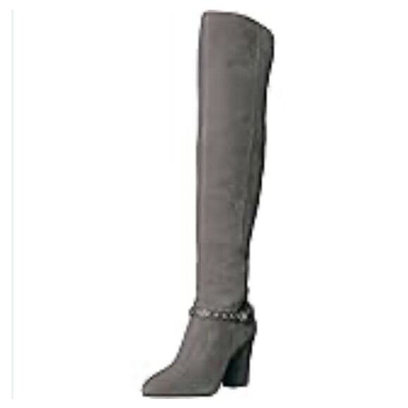 Nine West “Sandor” Gray Over The Knee Boots Size 5 1/2 - Picture 1 of 13